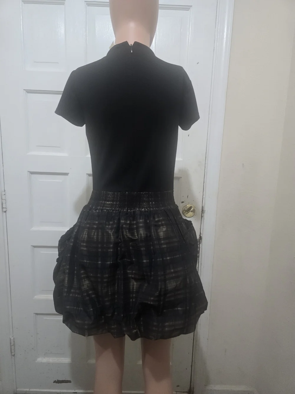 Michael Kors Black Plaid Bubble Dress